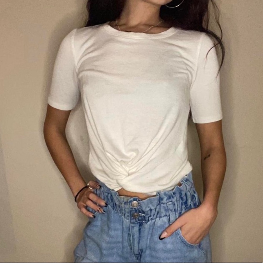 white crop shirt